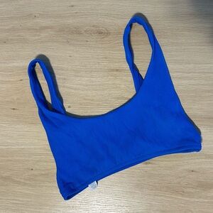 aerie Ribbed Scoop Bikini Top - Cobalt Blue